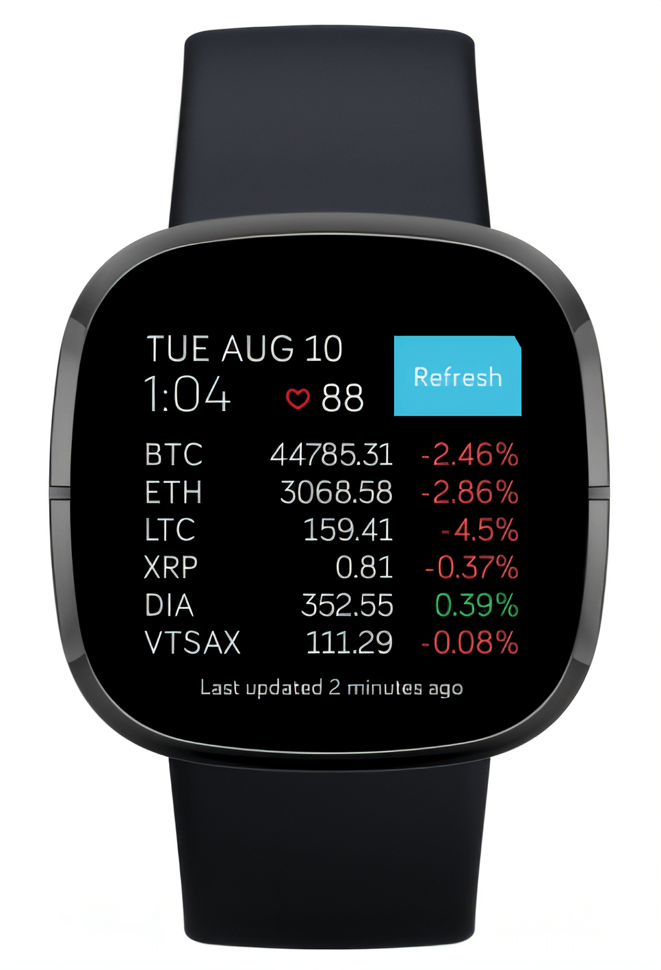 CryptoFace watchface for fitbit